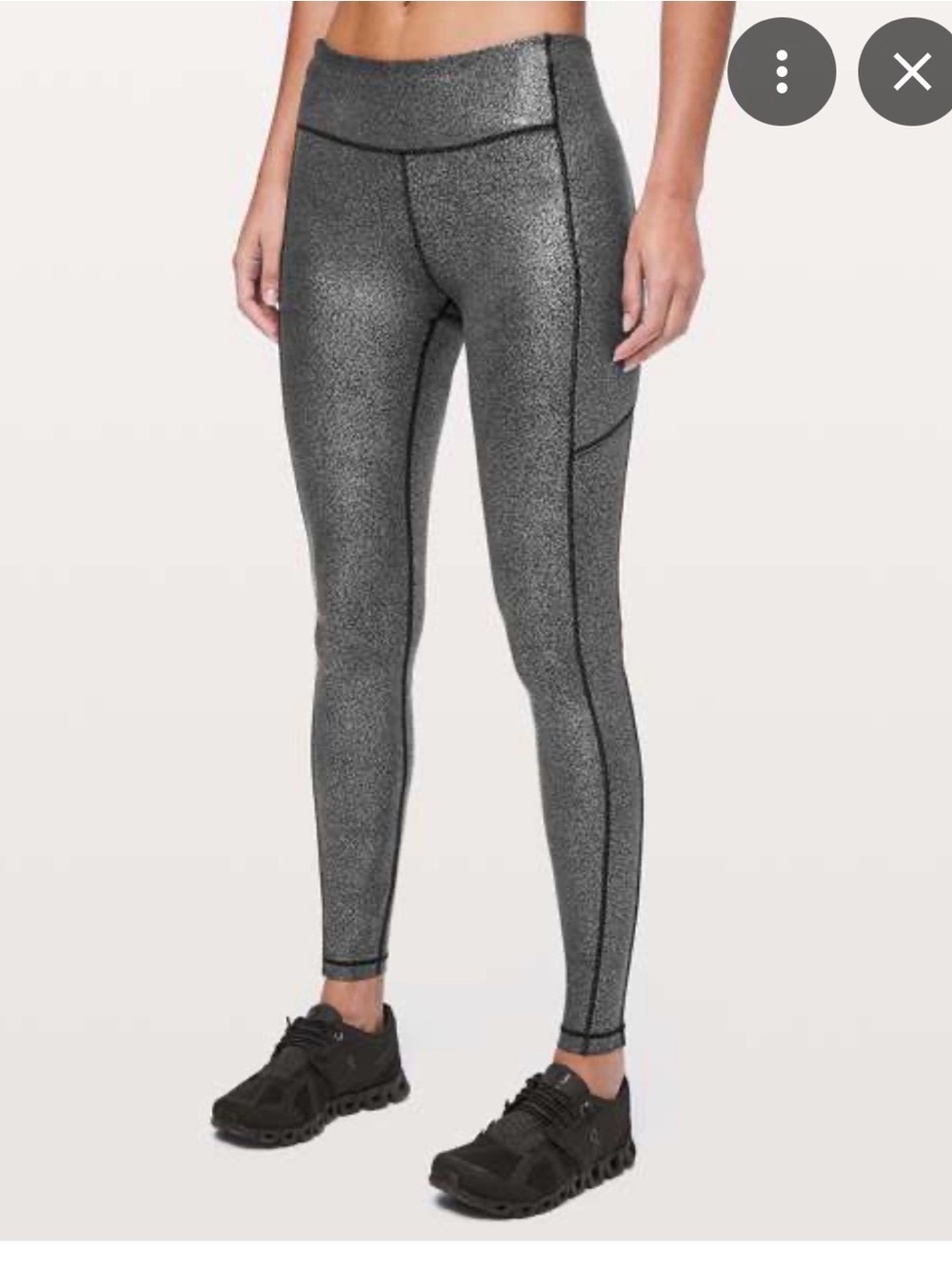 lululemon athletica foil splatter black High-Rise speed up Leggings with pockets